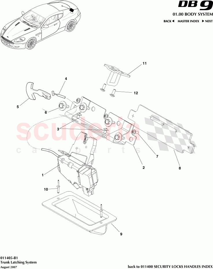 Trunk Latching System of Aston Martin Aston Martin DB9 (2004-2012)