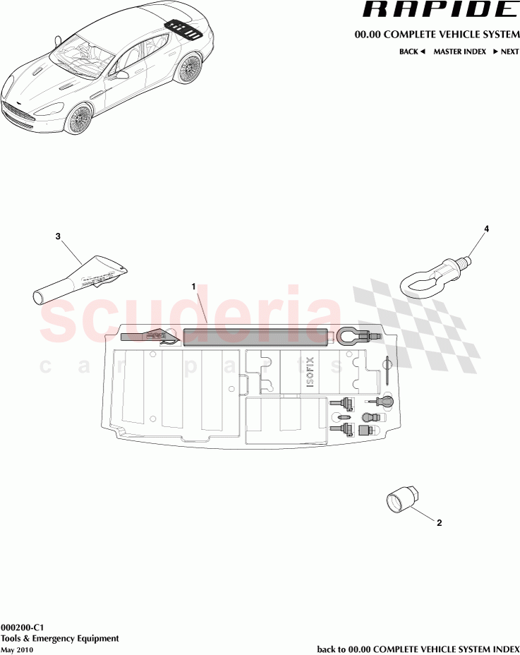 Tools and Emergency Equipment of Aston Martin Aston Martin Rapide