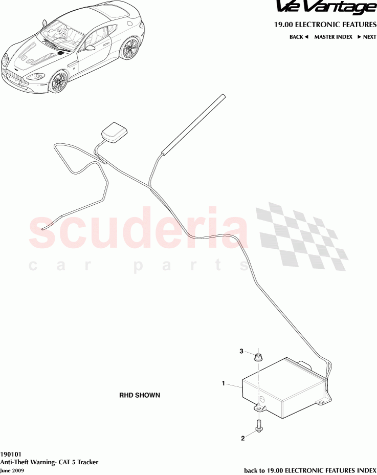 Anti-Theft Warning (CAT 5 Tracker) of Aston Martin Aston Martin V12 Vantage