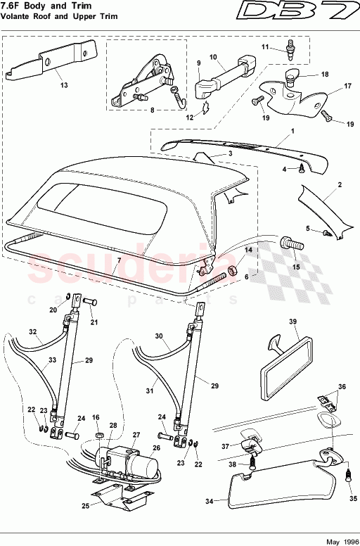 Volante Roof and Upper Trim of Aston Martin Aston Martin DB7 (1997)