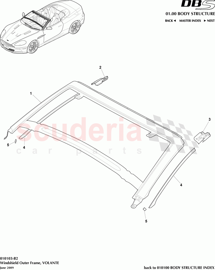 Windshield Outer Frame (Volante) of Aston Martin Aston Martin DBS V12