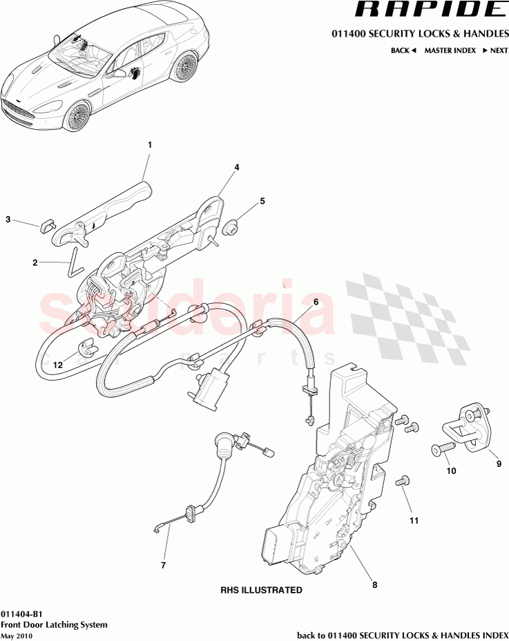 Front Door Latching System of Aston Martin Aston Martin Rapide