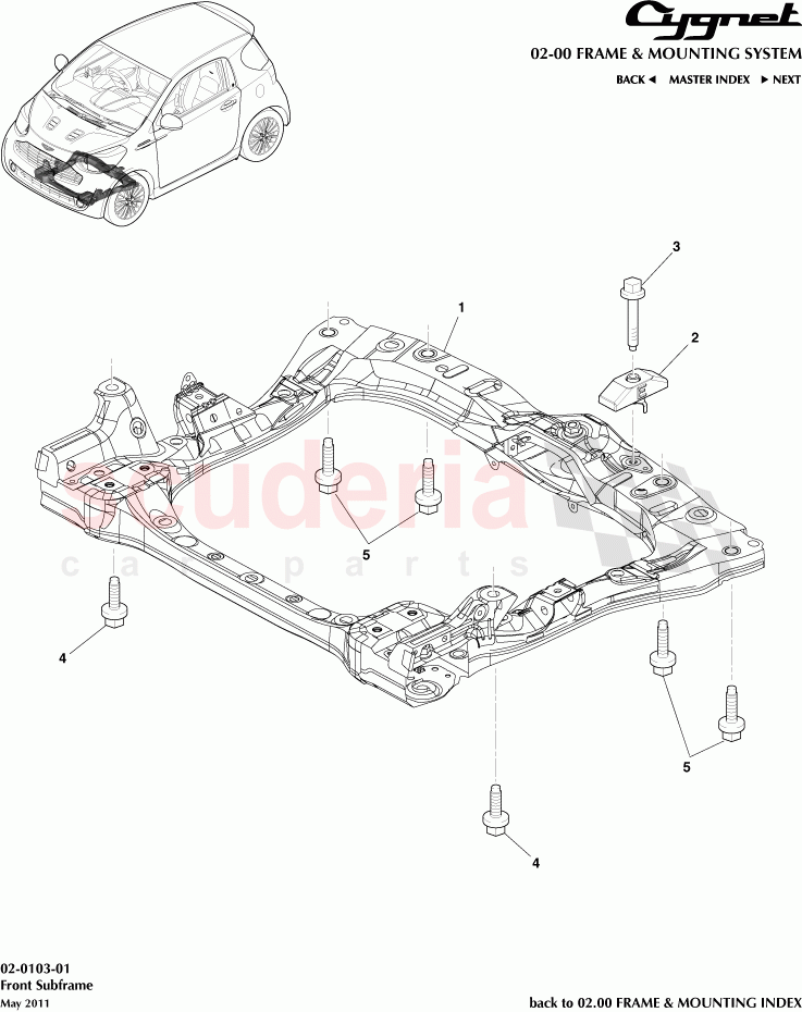 Front Subframe of Aston Martin Aston Martin Cygnet