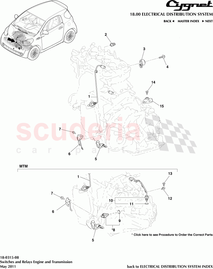 Switches and Relays Engine and Transmission of Aston Martin Aston Martin Cygnet