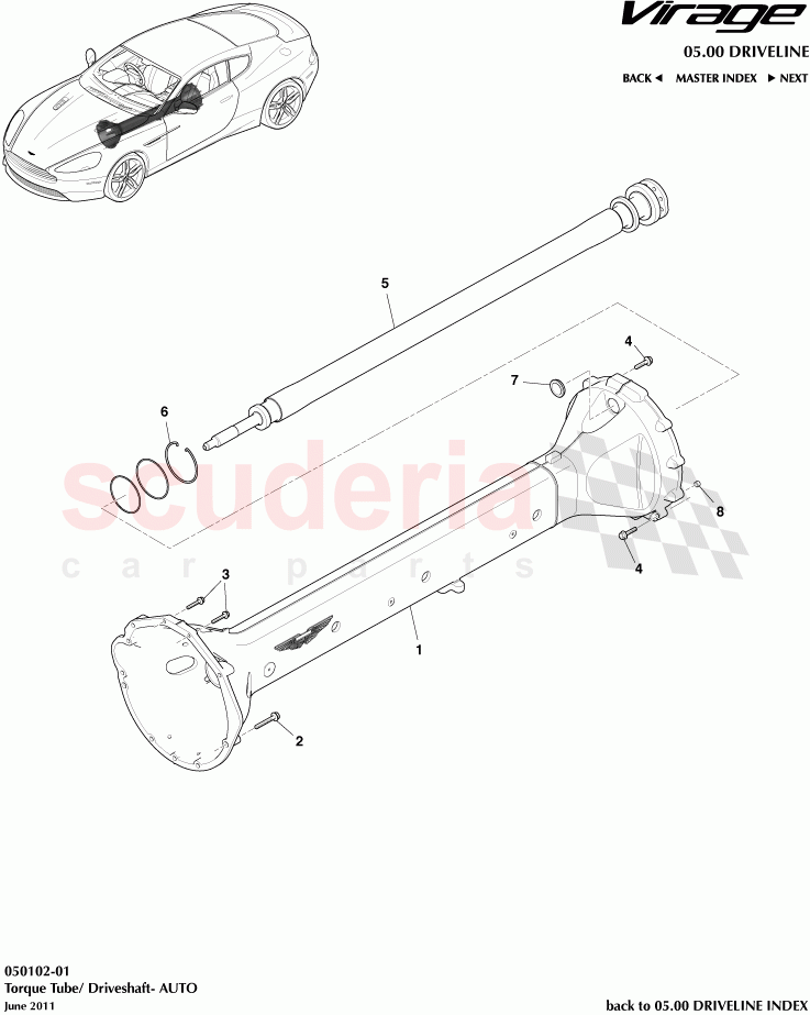 Torque Tube / Driveshaft (Auto) of Aston Martin Aston Martin Virage