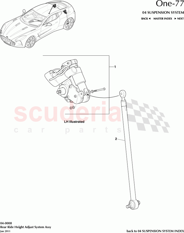 Rear Ride Height Adjust System Assembly of Aston Martin Aston Martin One-77