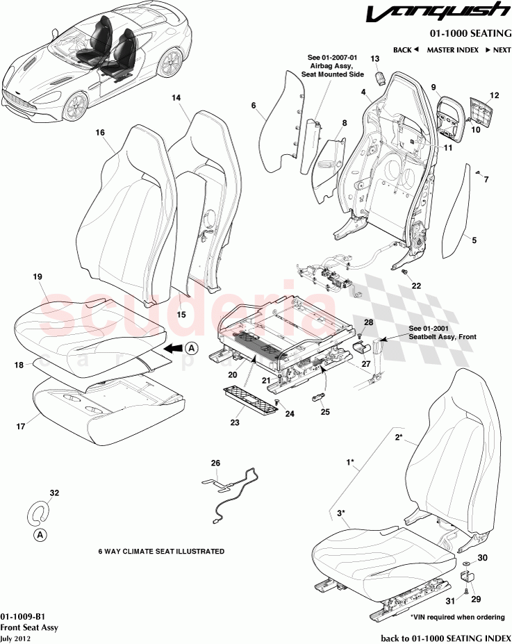 Front Seat Assembly of Aston Martin Aston Martin Vanquish (2012+)