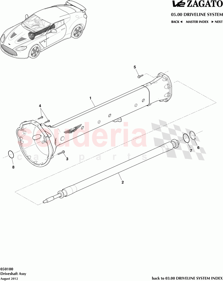 Driveshaft Assembly of Aston Martin Aston Martin V12 Zagato