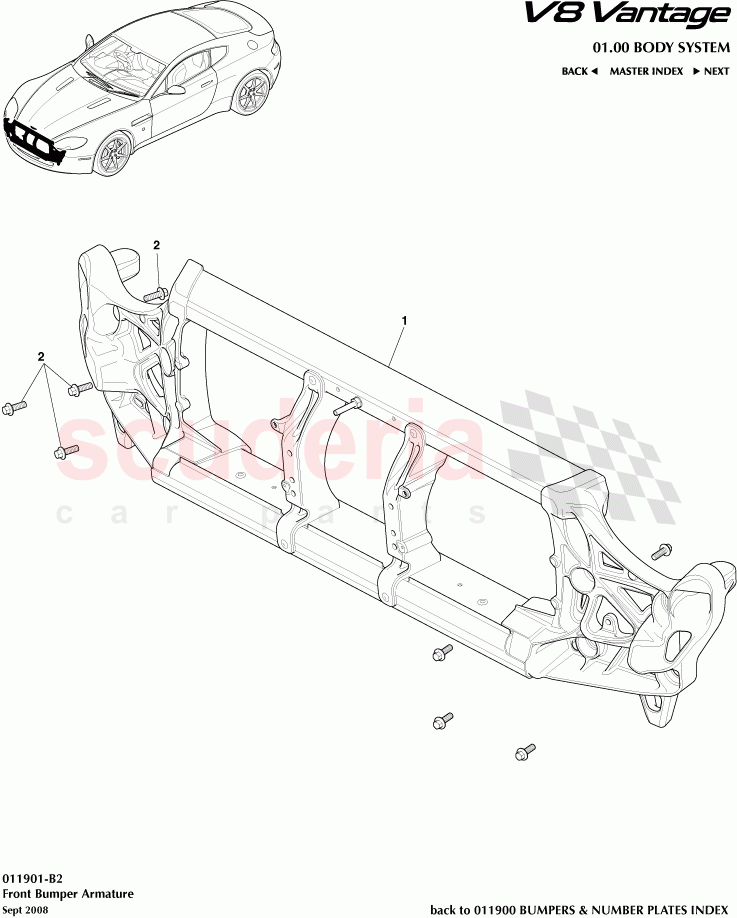 Front Bumper Armature of Aston Martin Aston Martin V8 Vantage