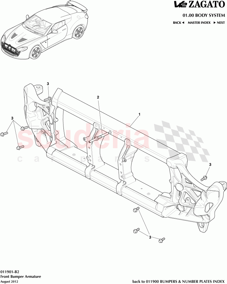 Front Bumper Armature of Aston Martin Aston Martin V12 Zagato