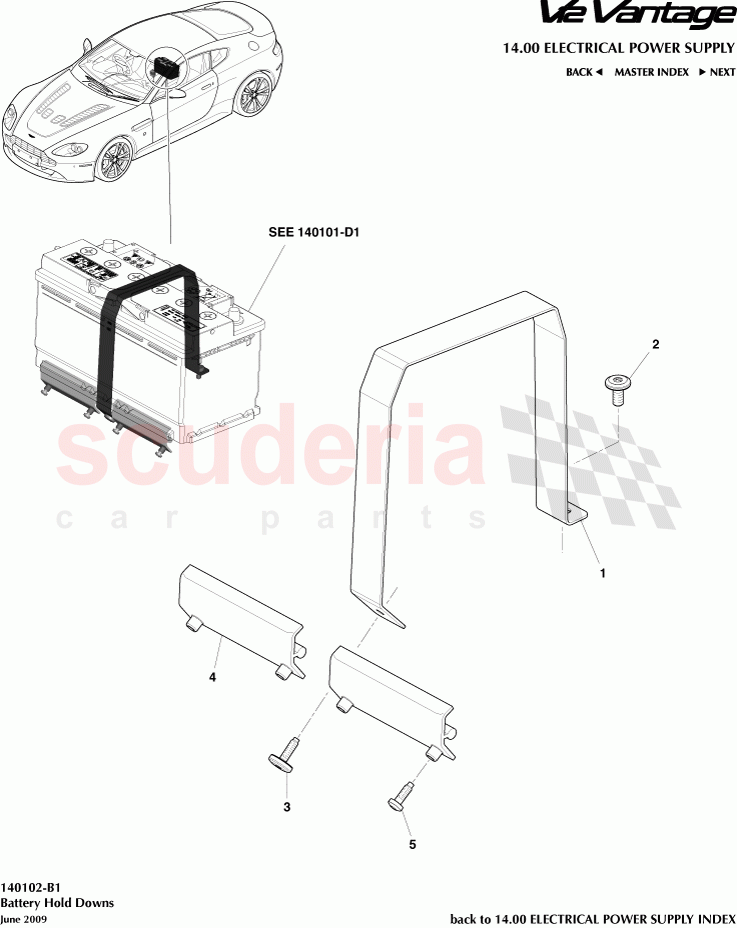 Battery Hold Downs of Aston Martin Aston Martin V12 Vantage
