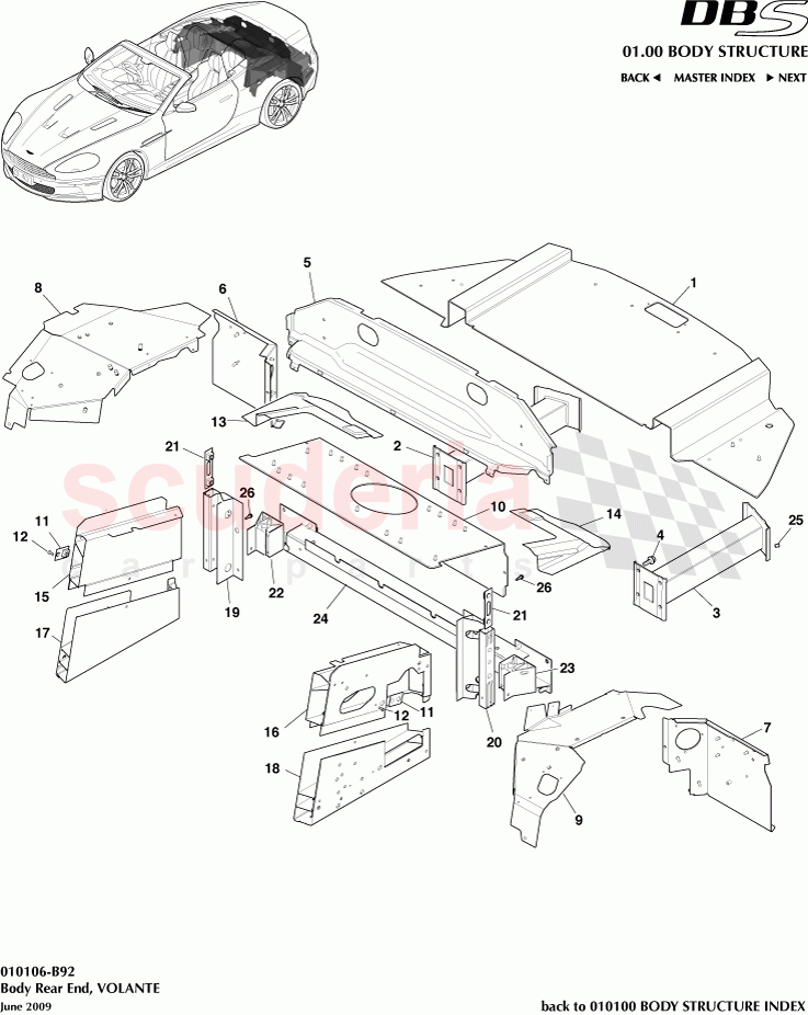 Body Rear End (Volante) of Aston Martin Aston Martin DBS V12
