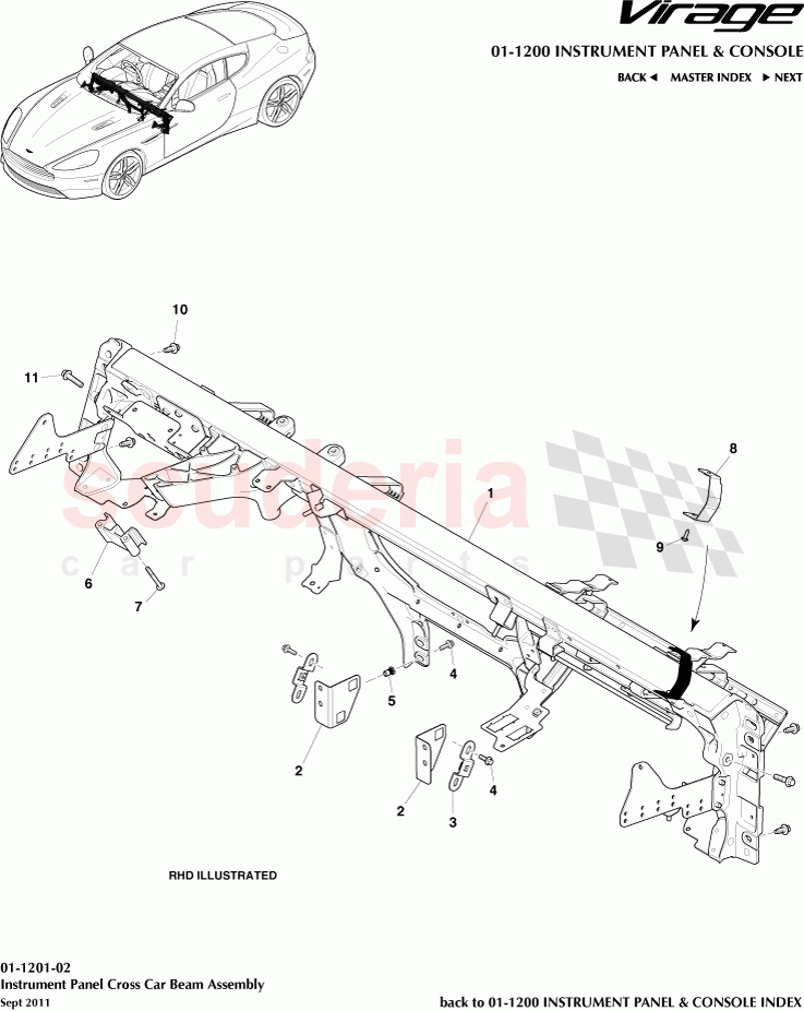 Instrument Panel Cross Car Beam Assembly of Aston Martin Aston Martin Virage