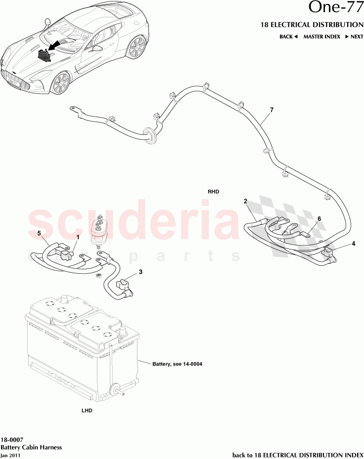 Battery Cabin Harness of Aston Martin Aston Martin One-77