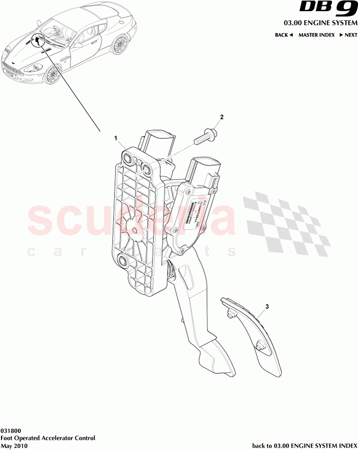 Foot Operated Accelerator Control of Aston Martin Aston Martin DB9 (2004-2012)