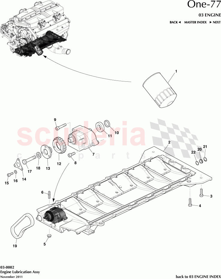 Engine Lubrication Assembly of Aston Martin Aston Martin One-77