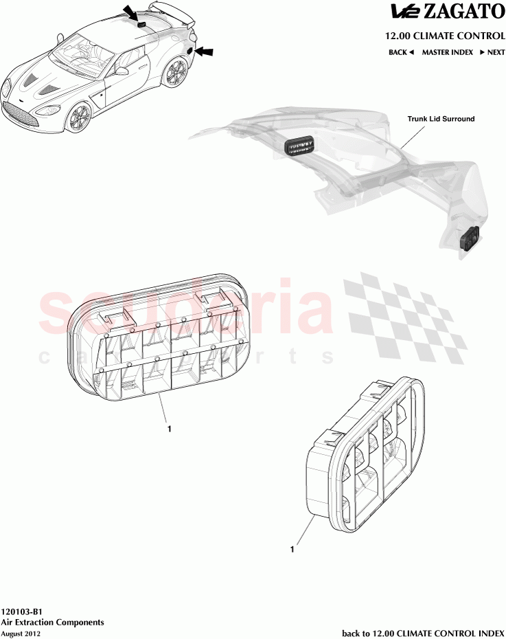 Air Extraction Components of Aston Martin Aston Martin V12 Zagato