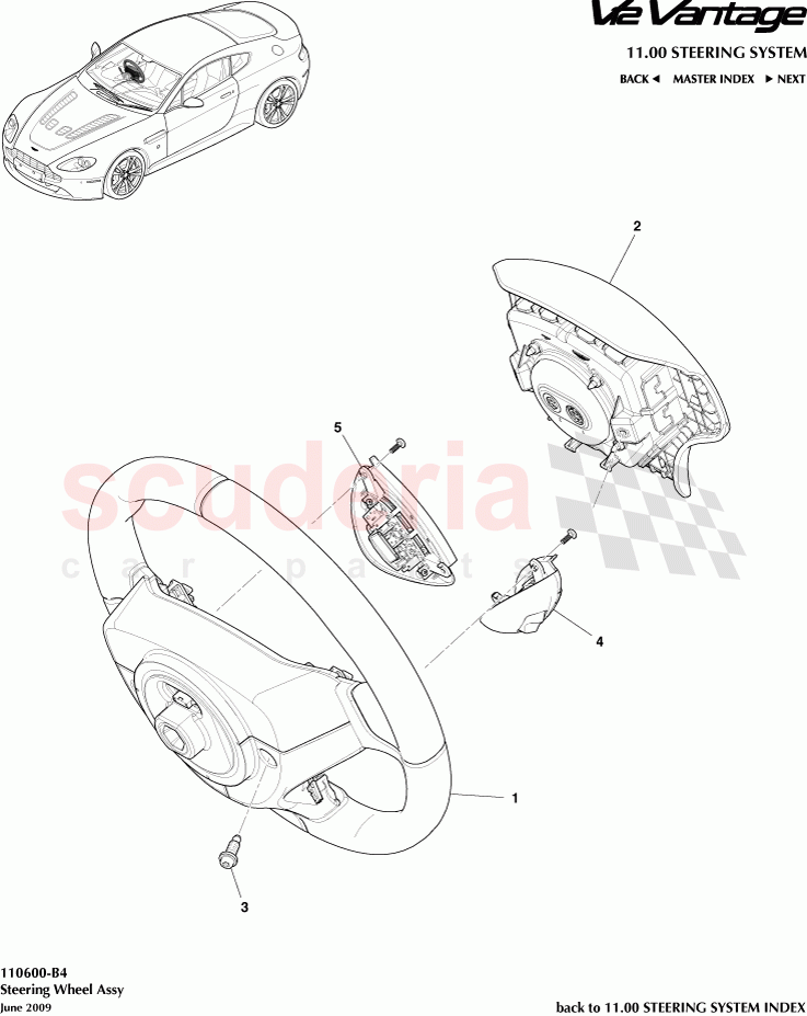 Steering Wheel Assembly of Aston Martin Aston Martin V12 Vantage