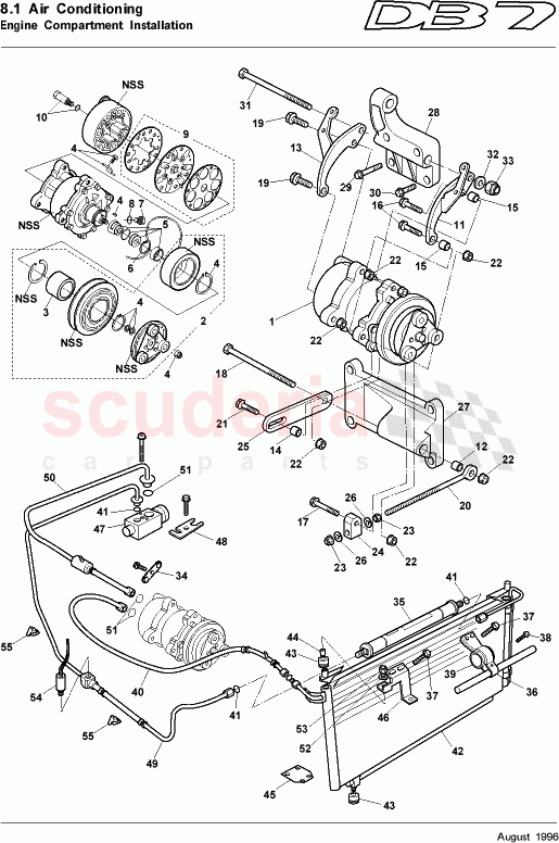 Engine Compartment Installation of Aston Martin Aston Martin DB7 (1995)