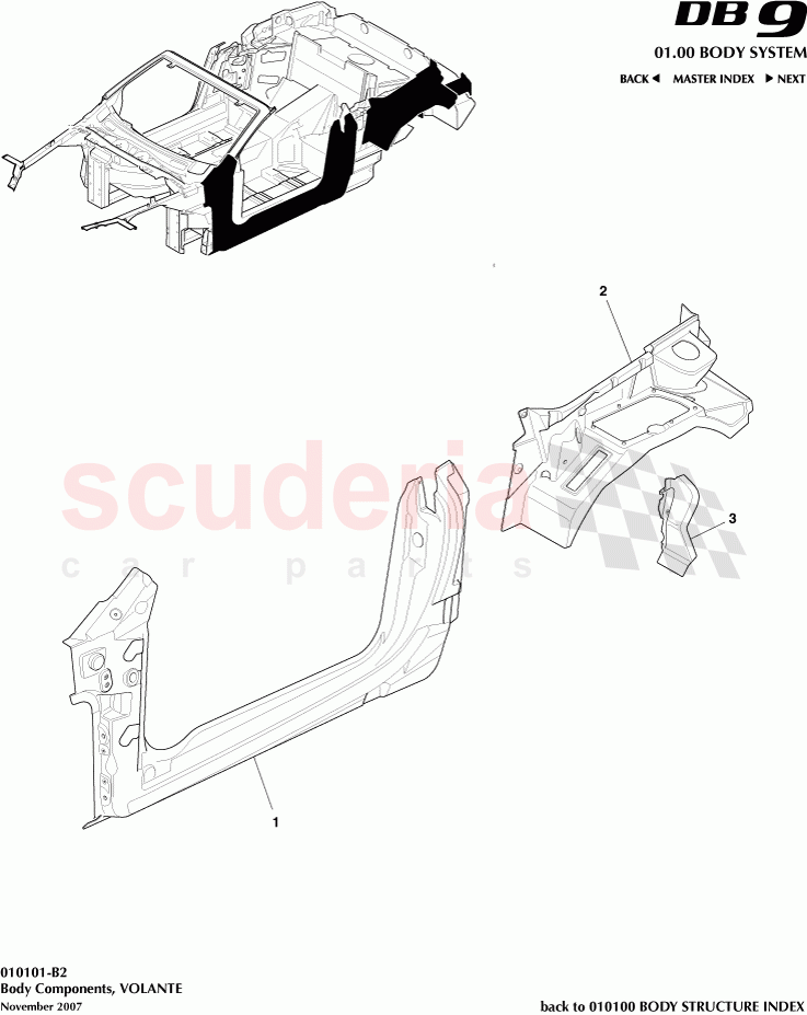 Body Components (Volante) of Aston Martin Aston Martin DB9 (2004-2012)