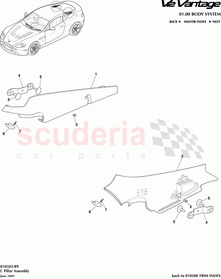 C Pillar Assembly of Aston Martin Aston Martin V12 Vantage