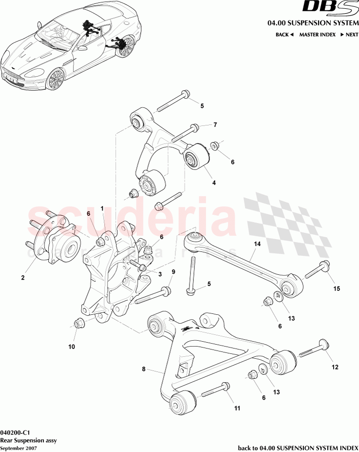 Rear Suspension Assembly of Aston Martin Aston Martin DBS V12