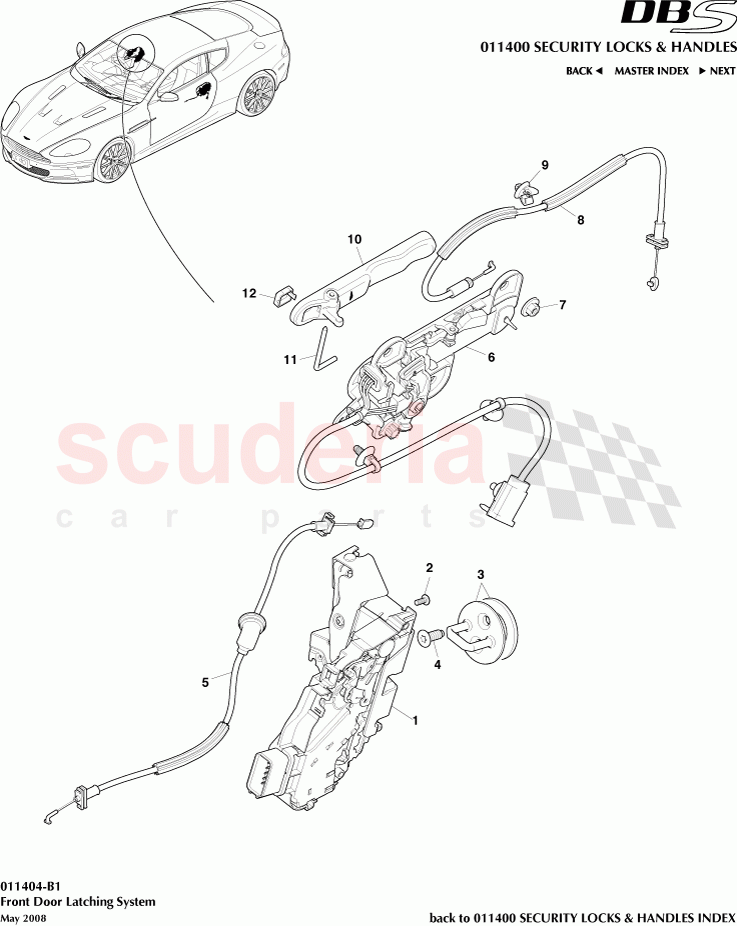 Front Door Latching System of Aston Martin Aston Martin DBS V12