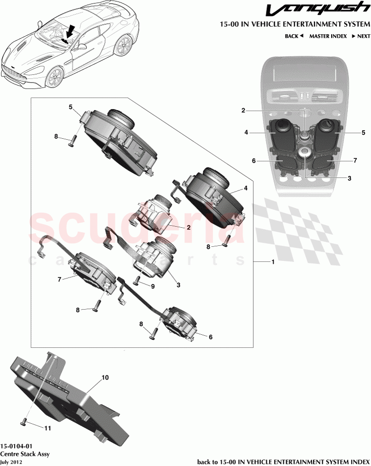 Centre Stack Assembly of Aston Martin Aston Martin Vanquish (2012+)