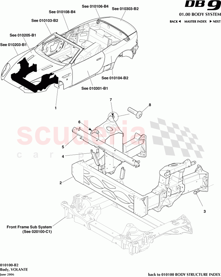 Body (Volante) of Aston Martin Aston Martin DB9 (2004-2012)