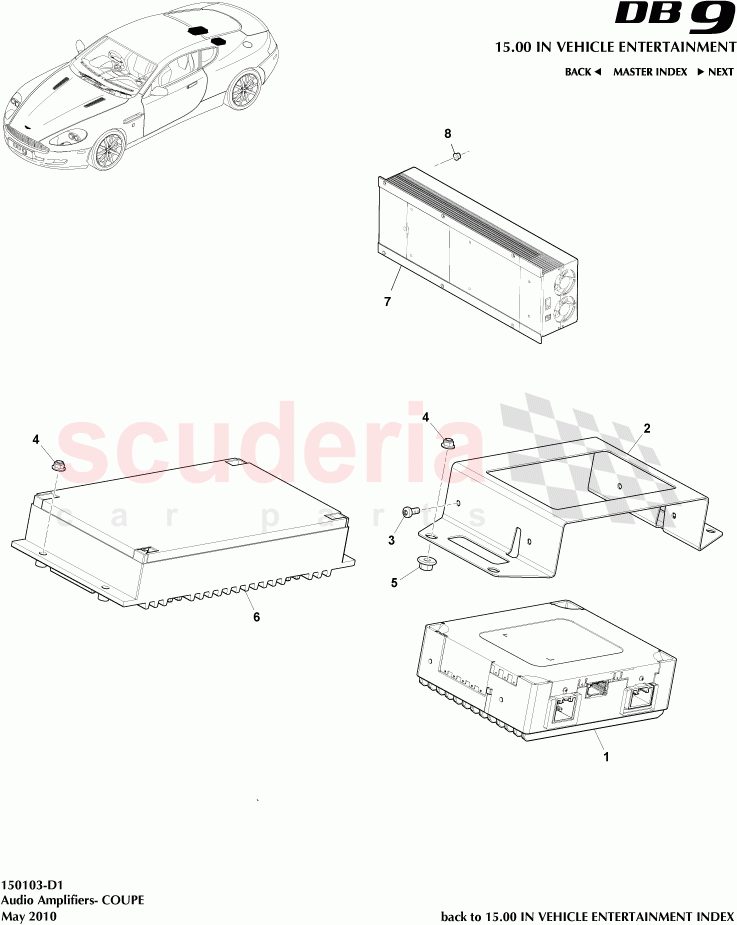 Audio Amplifiers (Coupe) of Aston Martin Aston Martin DB9 (2004-2012)