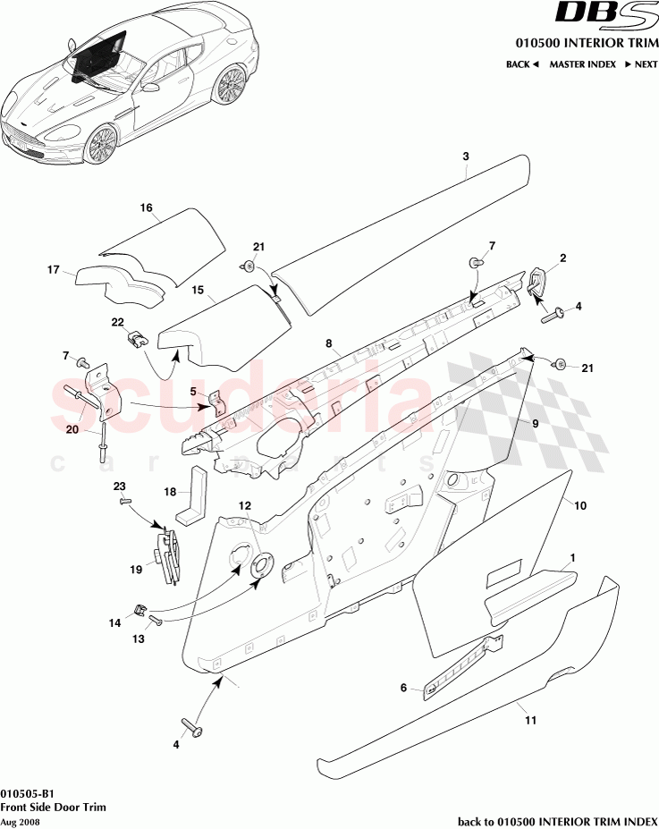 Front Side Door Trim of Aston Martin Aston Martin DBS V12