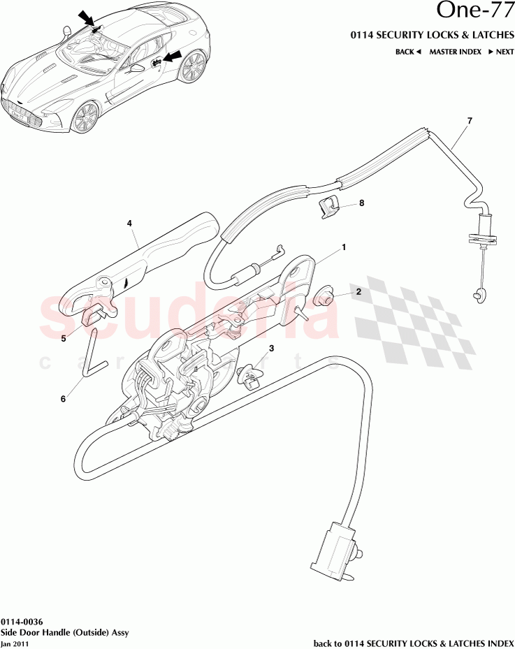 Side Door Handle (Outside) Assembly of Aston Martin Aston Martin One-77