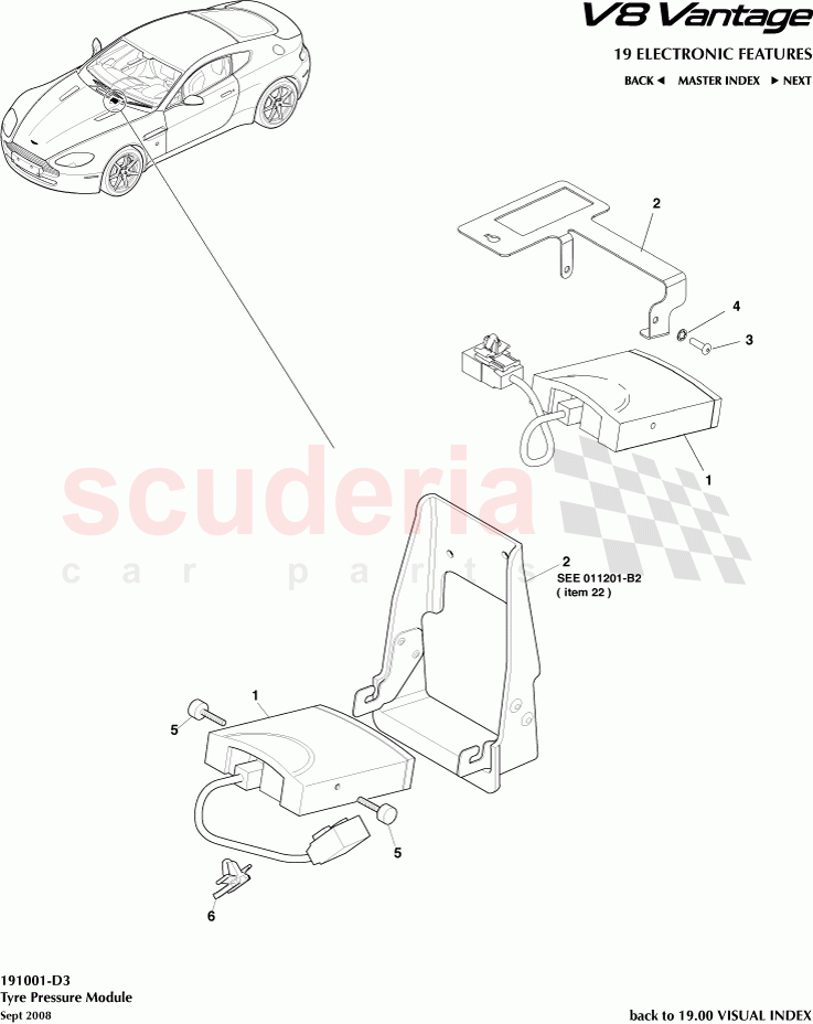 Tyre Pressure Module of Aston Martin Aston Martin V8 Vantage