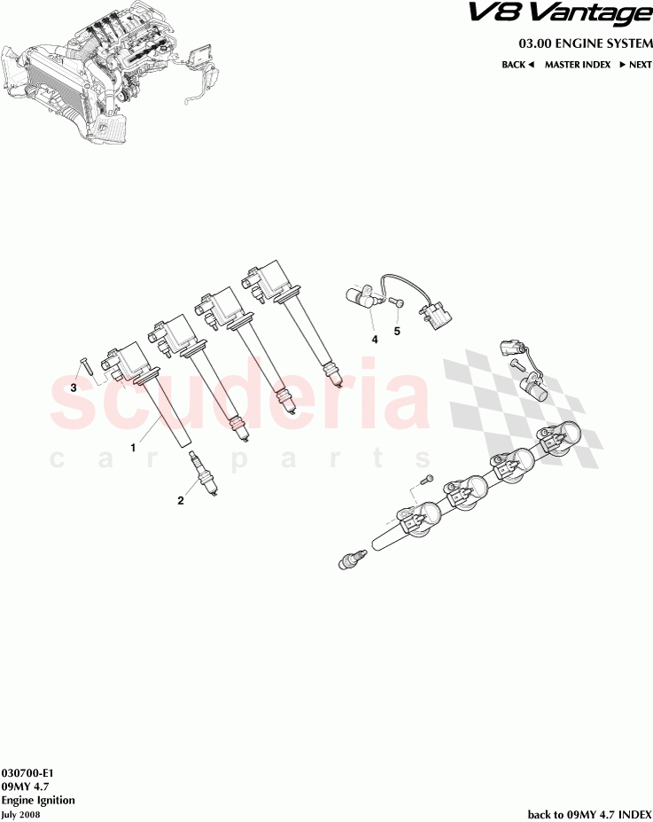 Engine Ignition of Aston Martin Aston Martin V8 Vantage