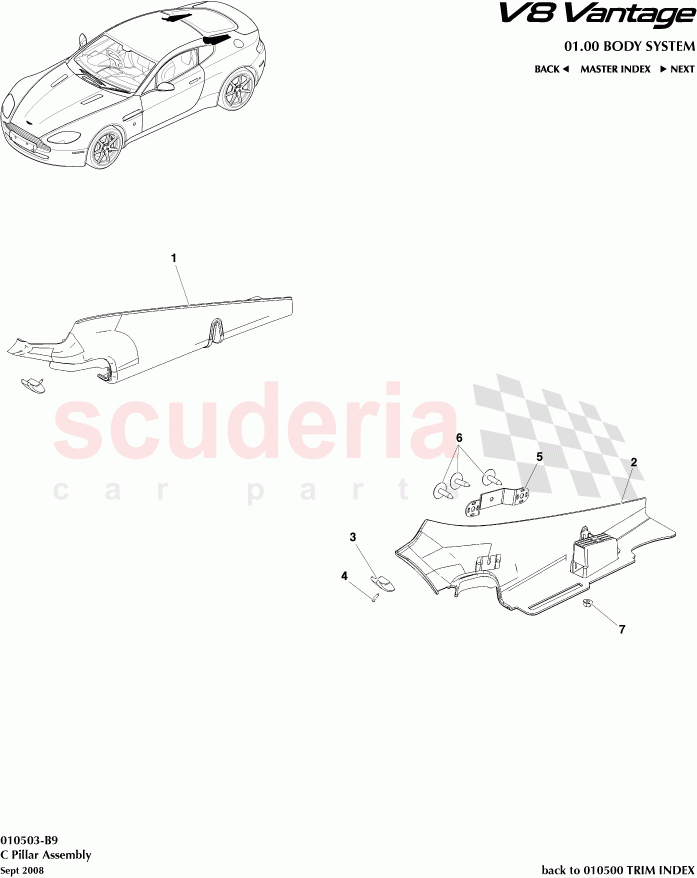 C Pillar Assembly of Aston Martin Aston Martin V8 Vantage