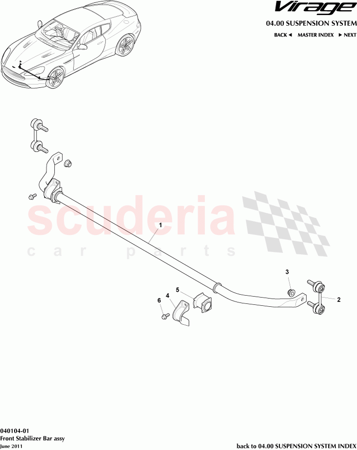 Front Stabilizer Bar Assembly of Aston Martin Aston Martin Virage