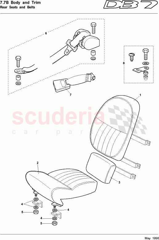 Rear Seats and Belts of Aston Martin Aston Martin DB7 (1997)