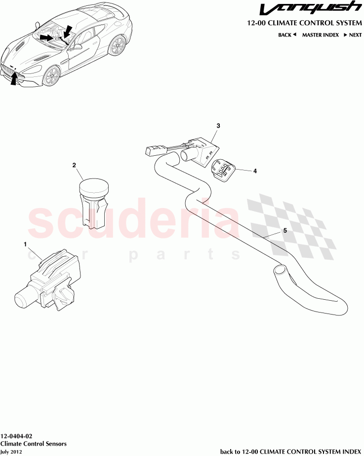 Climate Control Sensors of Aston Martin Aston Martin Vanquish (2012+)