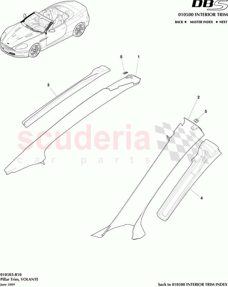 Pillar Trim (Volante) of Aston Martin Aston Martin DBS V12
