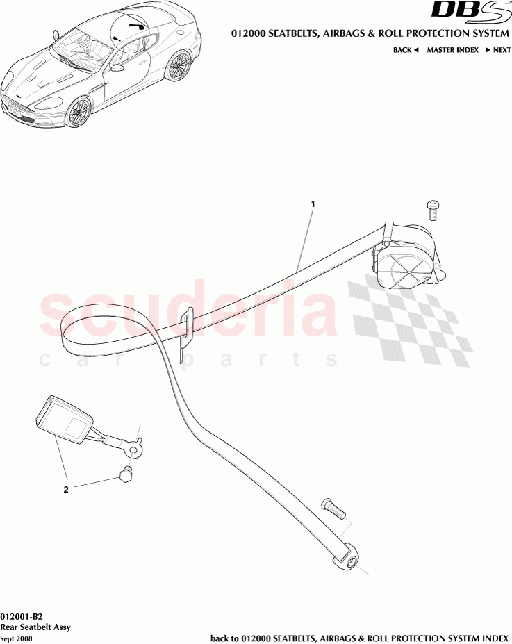 Rear Seatbelt Assembly of Aston Martin Aston Martin DBS V12