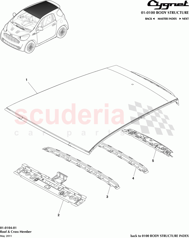 Roof & Cross Member of Aston Martin Aston Martin Cygnet
