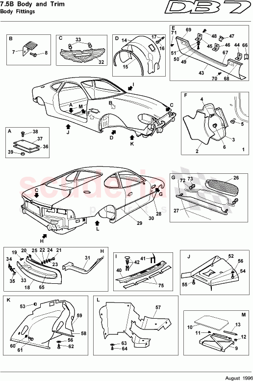 Body Fittings of Aston Martin Aston Martin DB7 (1995)