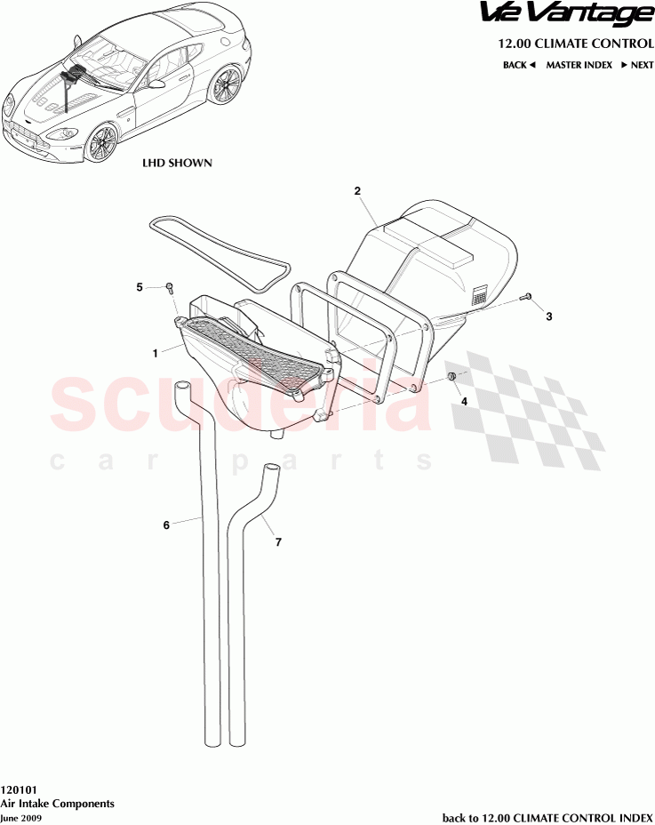 Air Intake Components of Aston Martin Aston Martin V12 Vantage