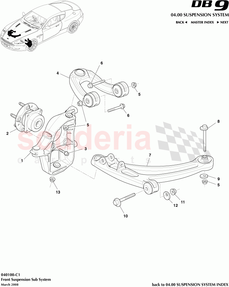 Front Suspension Sub System of Aston Martin Aston Martin DB9 (2004-2012)