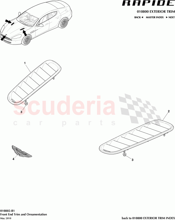 Front End Trim and Ornamentation of Aston Martin Aston Martin Rapide