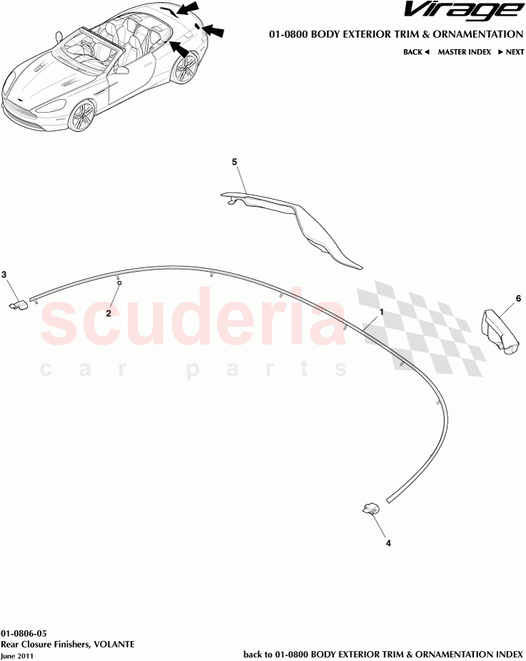 Rear Closure Finishers (Volante) of Aston Martin Aston Martin Virage