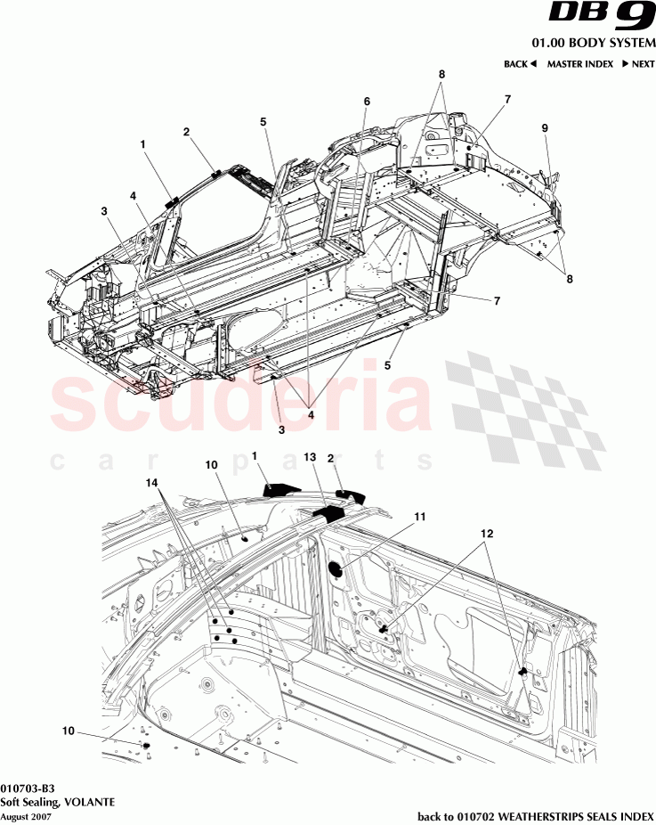 Soft Sealing (Volante) of Aston Martin Aston Martin DB9 (2004-2012)