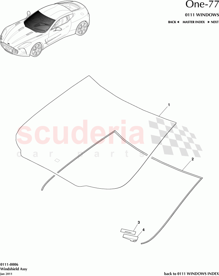 Windshield Assembly of Aston Martin Aston Martin One-77