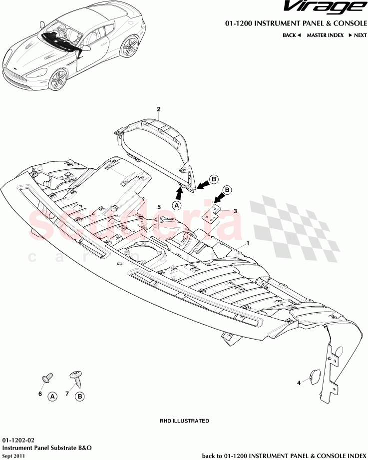 Instrument Panel Substrate B&O of Aston Martin Aston Martin Virage