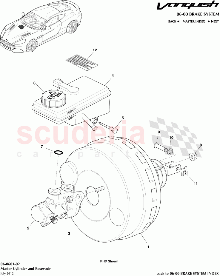 Master Cylinder and Reservoir of Aston Martin Aston Martin Vanquish (2012+)